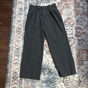 Urban Renewal Men's Dark Charcoal Pleated Dress Trousers